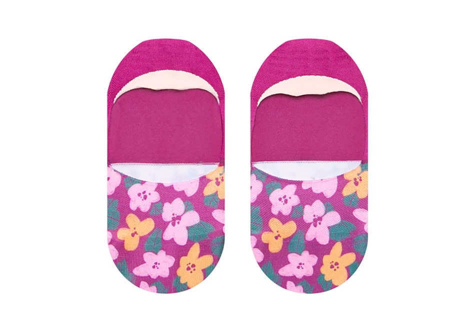 Toms Ultimate No Show Socks Oversized Blooms Fuchsia Blooms