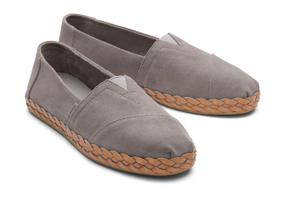 Toms Alpargata Leather Wrap Grey Suede