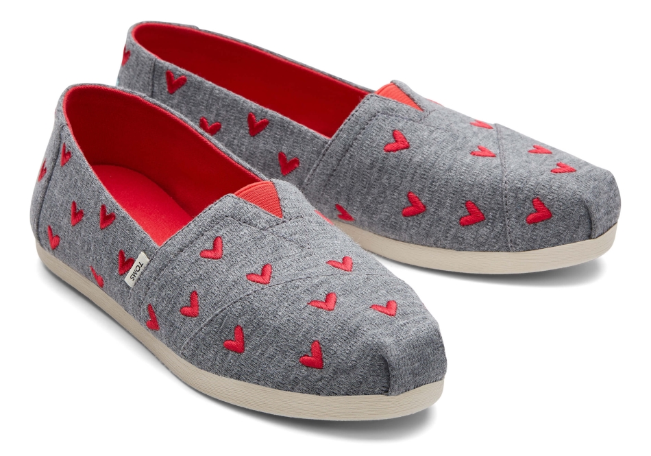 Toms Hearts Alpargata Drizzle Grey Hearts