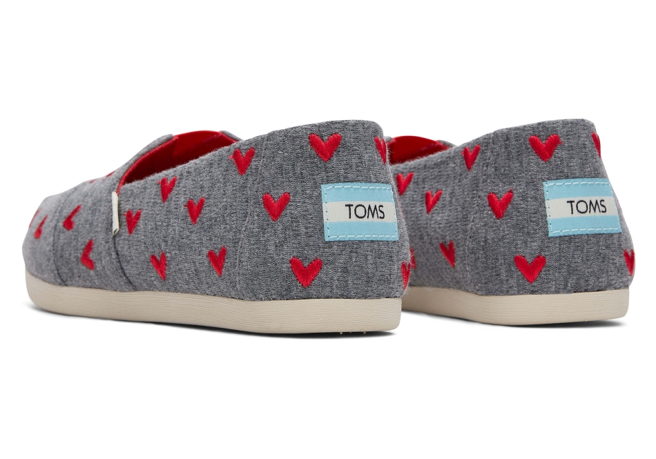Toms Hearts Alpargata Drizzle Grey Hearts
