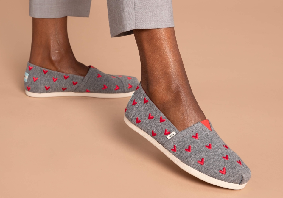 Toms Hearts Alpargata Drizzle Grey Hearts