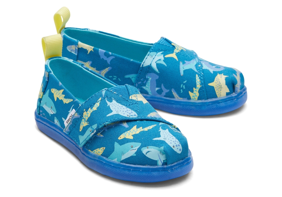 Toms Tiny Alpargata Sharks Deep Blue
