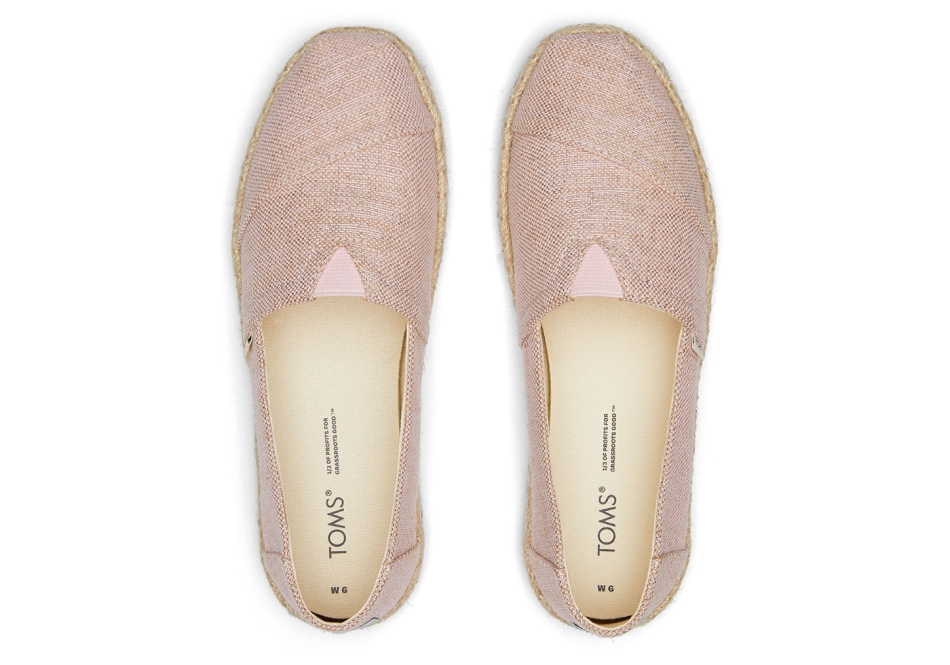 Toms Metallic Espadrille Alpargata Pink