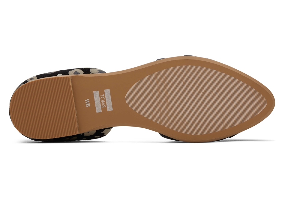 Toms Jutti D\'Orsay Flat Black Leopard