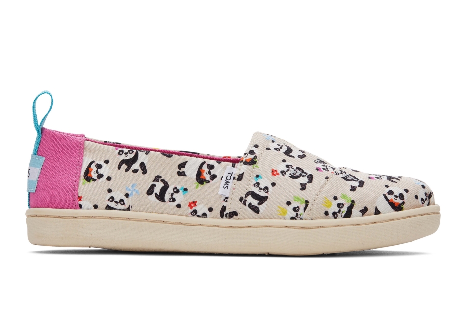 Toms Youth Alpargata Panda Party Natural Birch