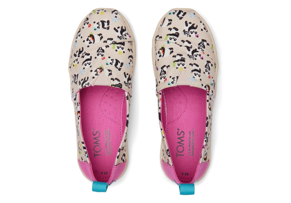 Toms Youth Alpargata Panda Party Natural Birch
