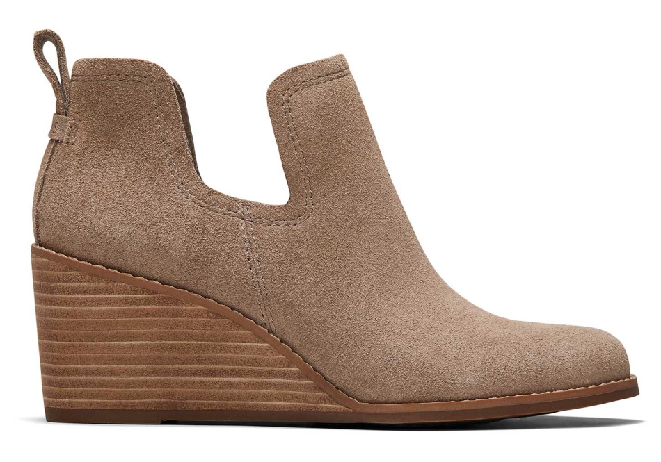 Toms Kallie Wedge Bootie Taupe