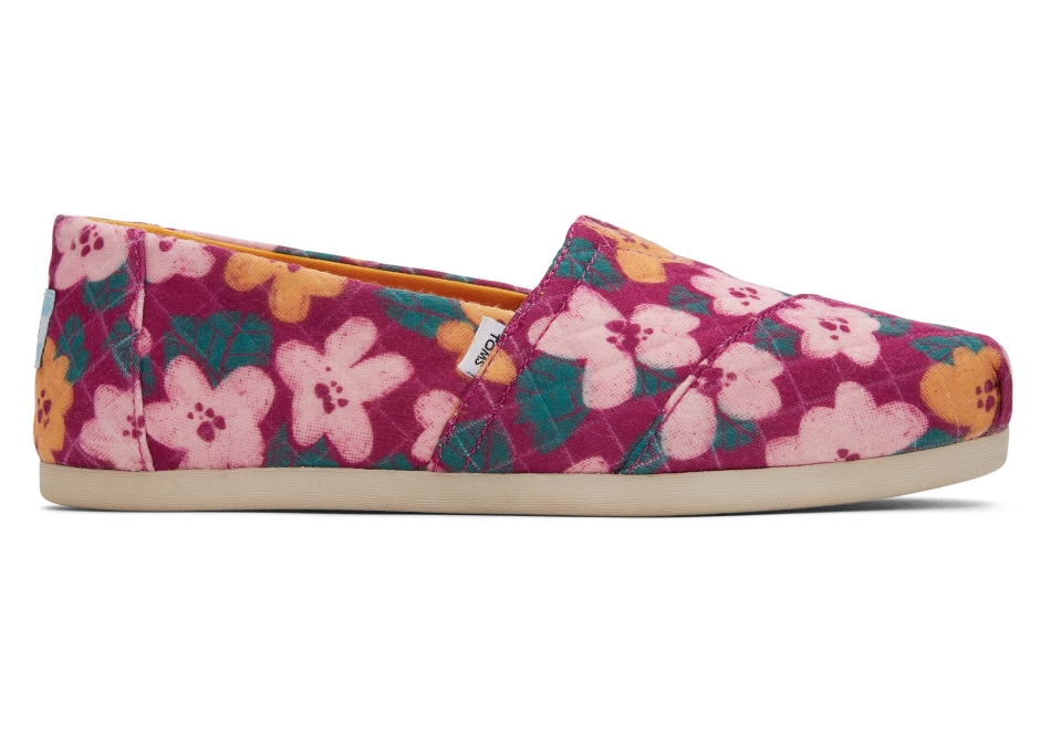 Toms Alpargata Quilted Floral Fuchsia Blooms