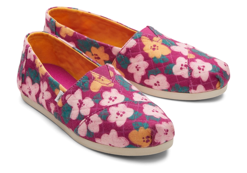 Toms Alpargata Quilted Floral Fuchsia Blooms
