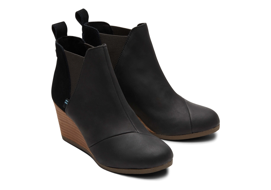 Toms Kelsey Bootie Black Leather