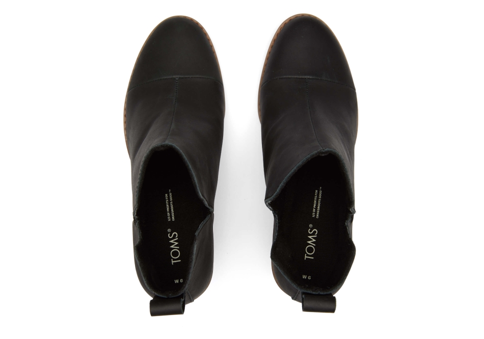 Toms Everly Cutout Bootie Black Leather