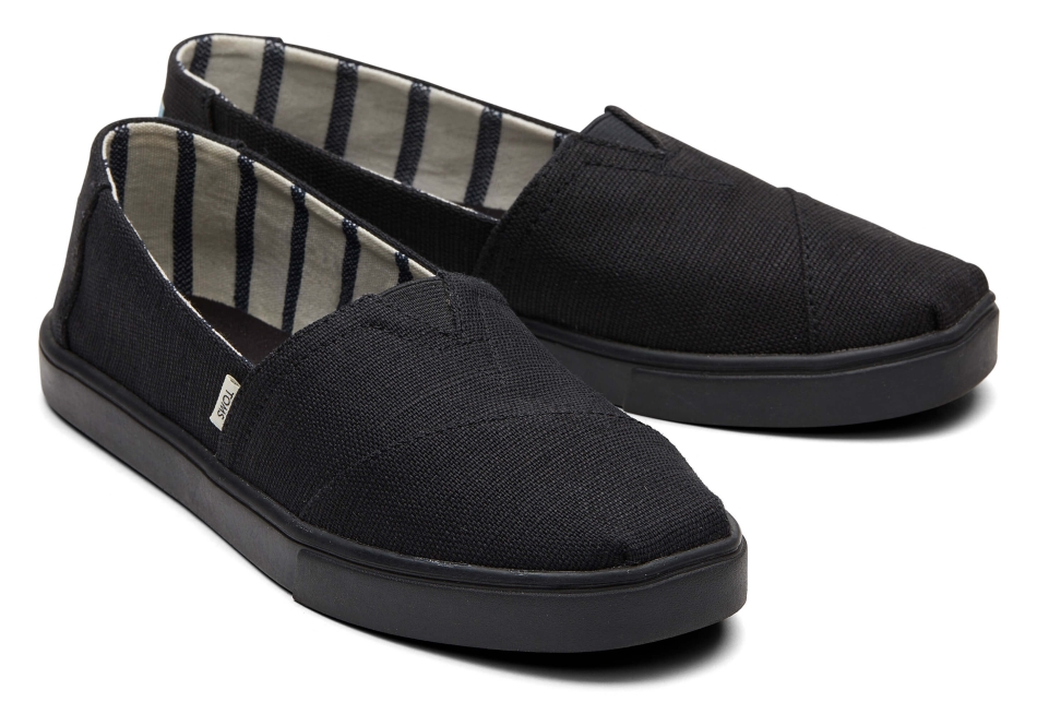 Toms Alpargata Cupsole Slip On Black On Black