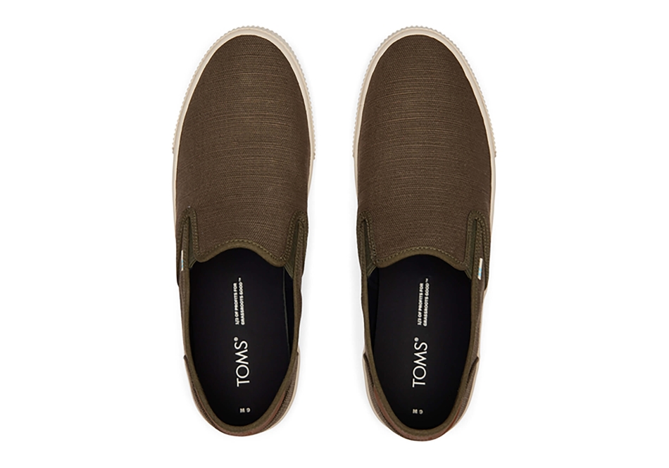 Toms Baja Slip On Dark Olive