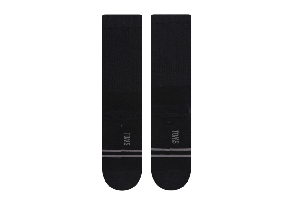 Toms Light Cushioned Crew Socks Black Black Stripe