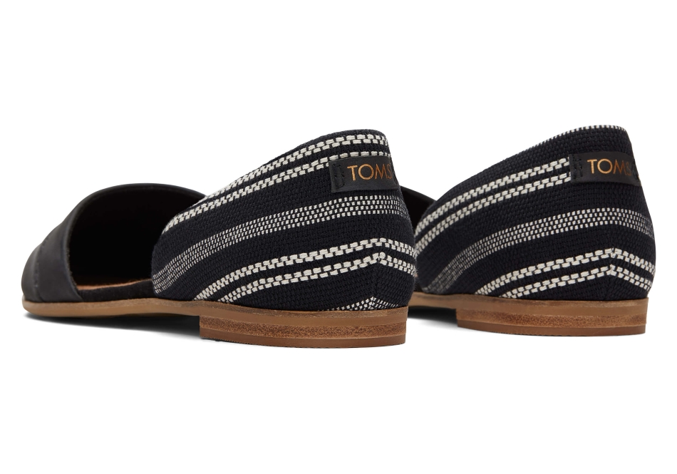 Toms Jutti D\'Orsay Flat Black Leather