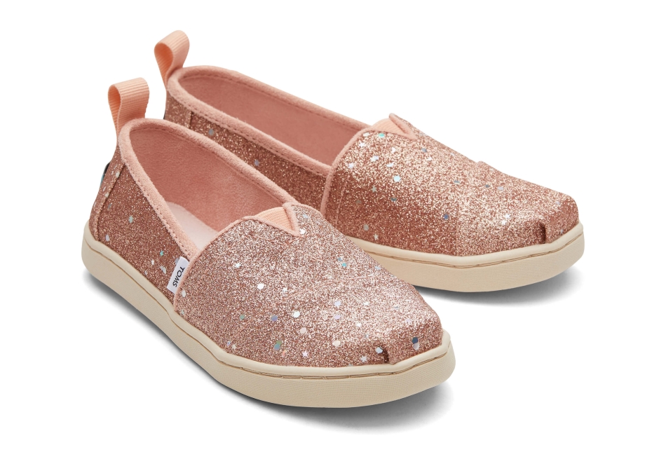 Toms Youth Alpargata Glitter Rose Gold
