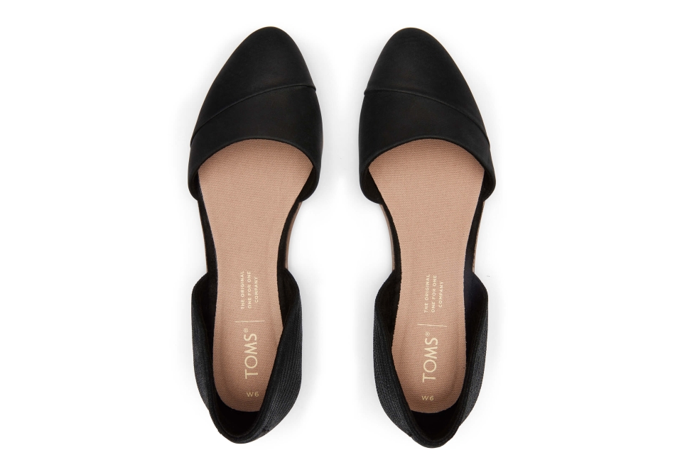 Toms Jutti D\'Orsay Flat Black Lizard