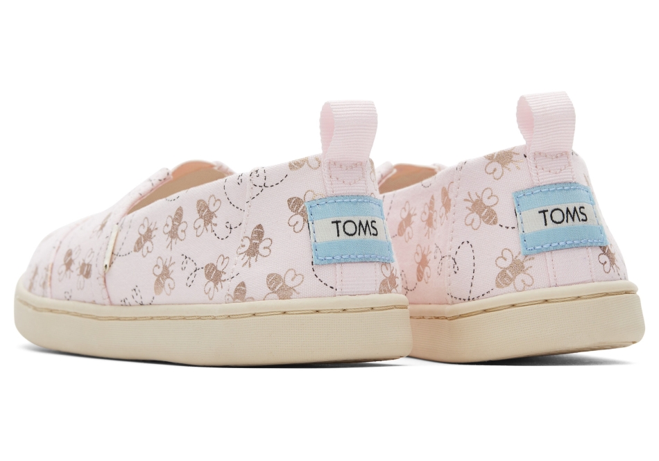 Toms Youth Alpargata Bee Mine Pink Foil