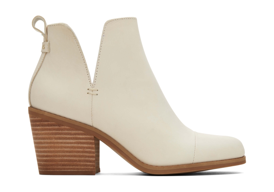 Toms Everly Cutout Bootie Beige Leather