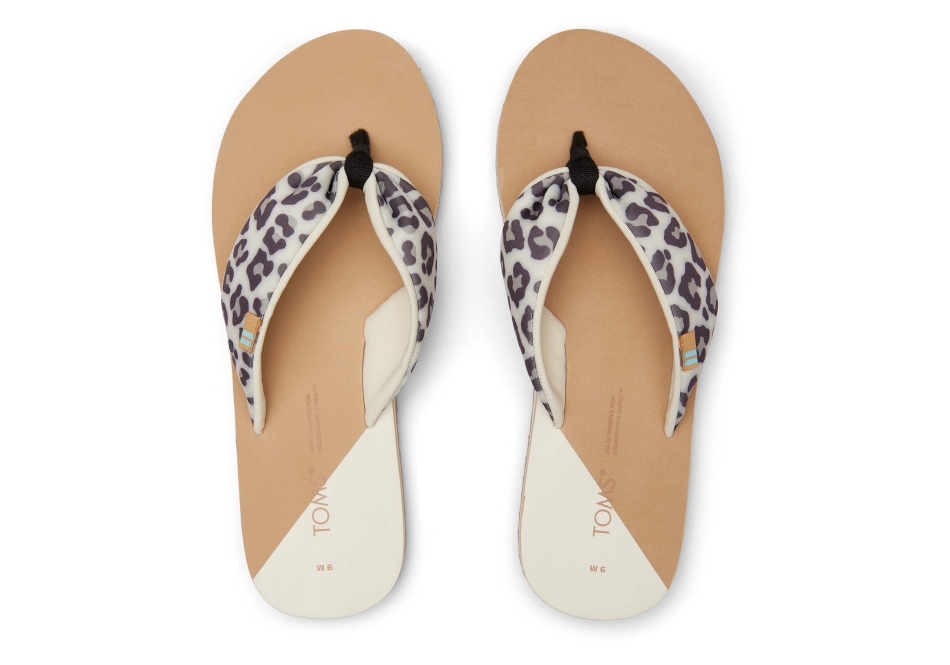 Toms Piper Flip Flop Repreve Snow Leopard