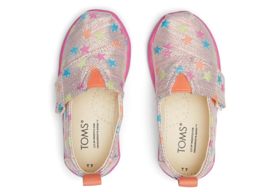 Toms Tiny Alpargata Glimmer Stars Coral Multi