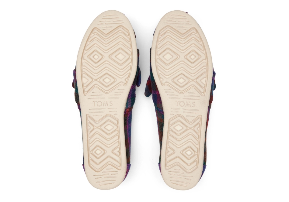 Toms Alpargata Plaid Bow Fuchsia Plaid