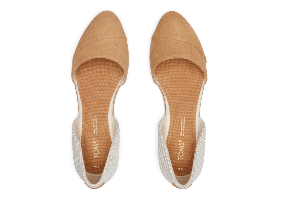 Toms Jutti D\'Orsay Flat Natural Brown
