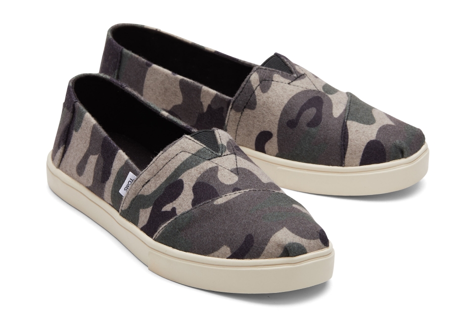 Toms Alpargata Cupsole Slip On Camo Felt