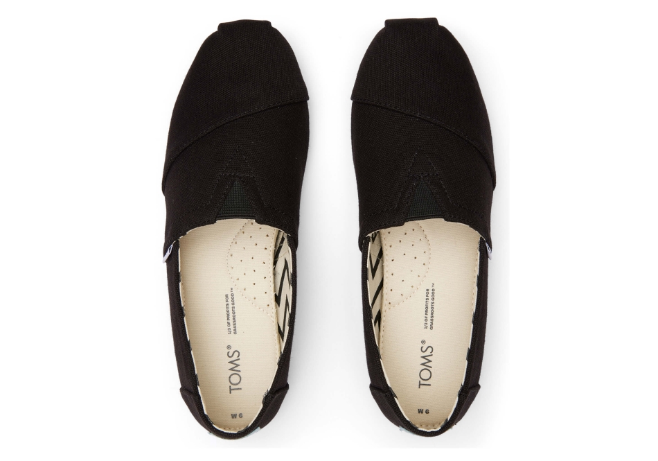Toms Alpargata Canvas Wide Width Black-Black Wide