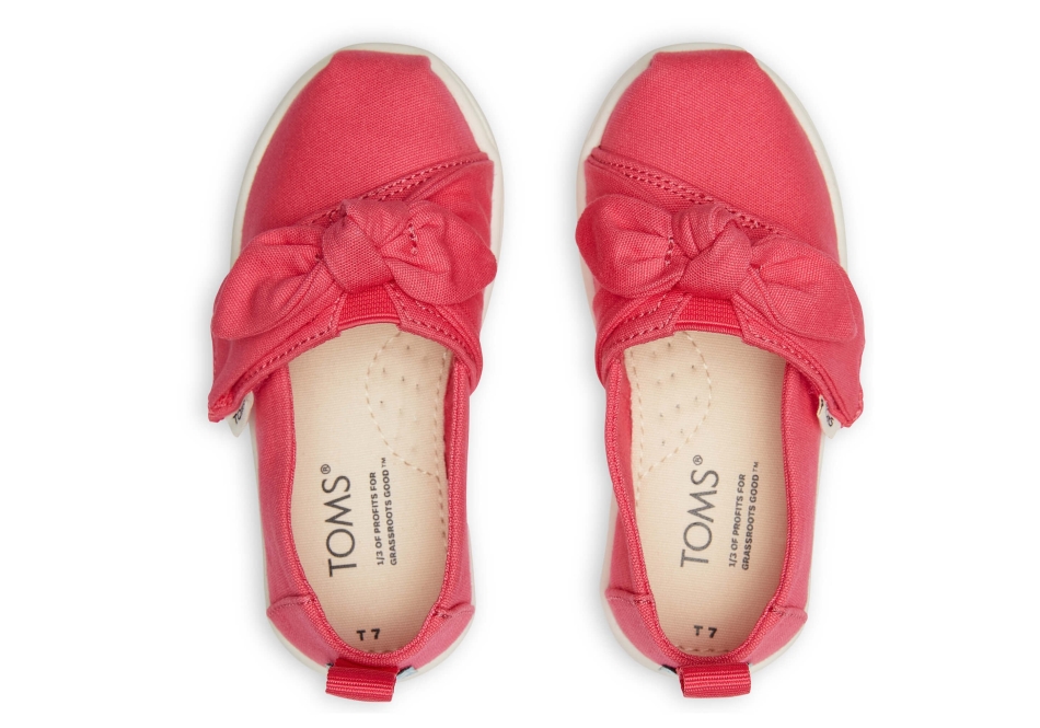 Toms Tiny Alpargata Bow Raspberry