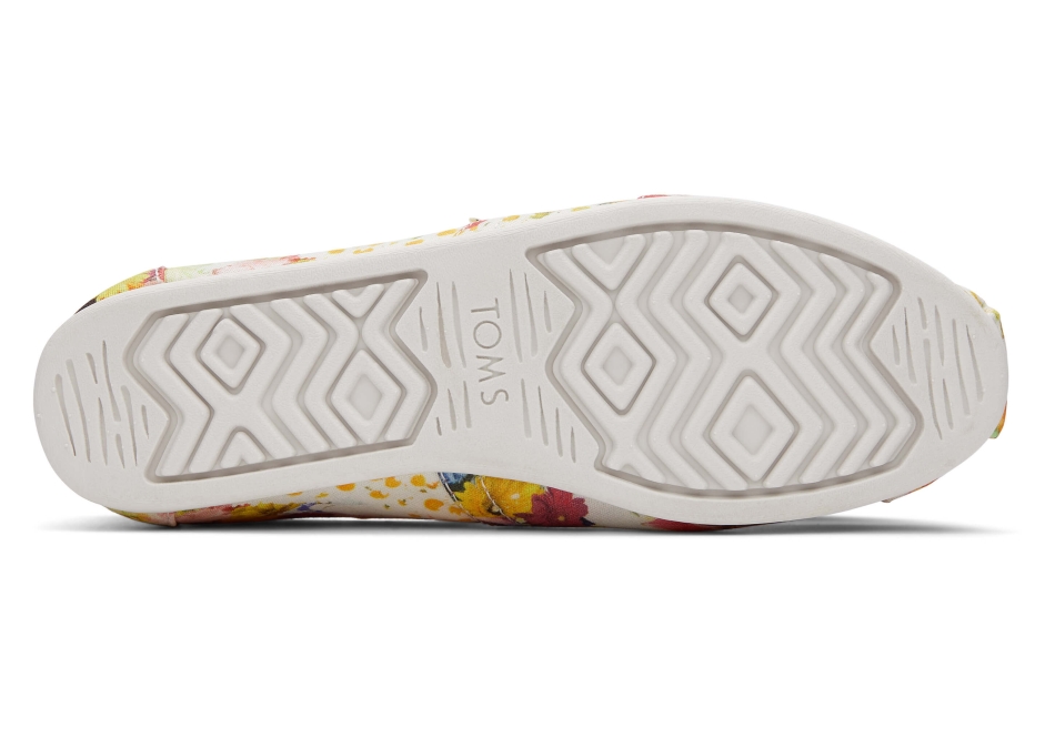 Toms Floral Collage Alpargata White