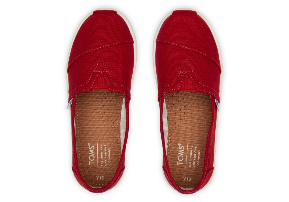 Toms Youth Alpargata Canvas Red