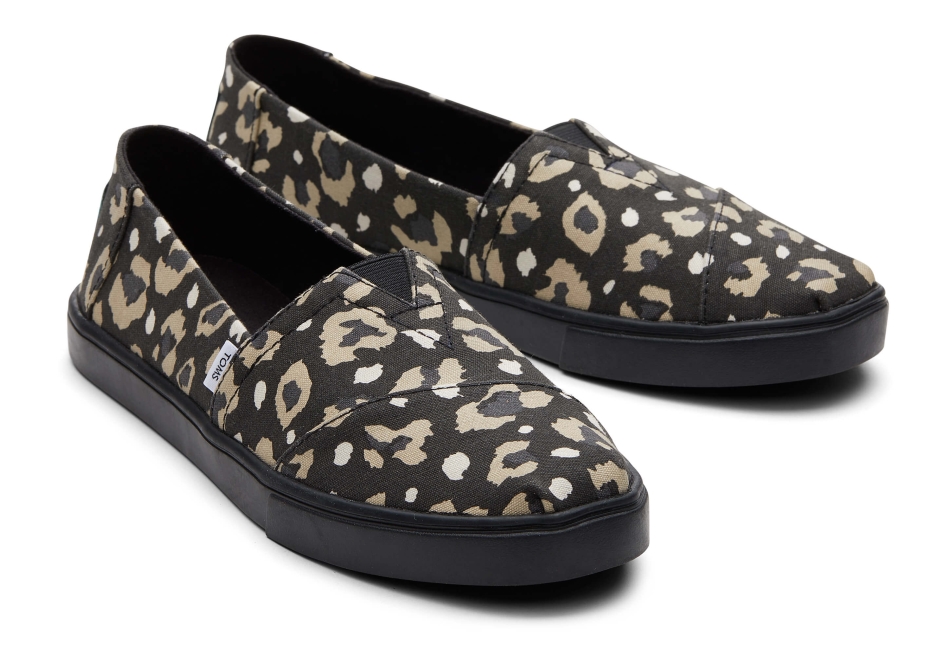 Toms Alpargata Cupsole Slip On Black Leopard