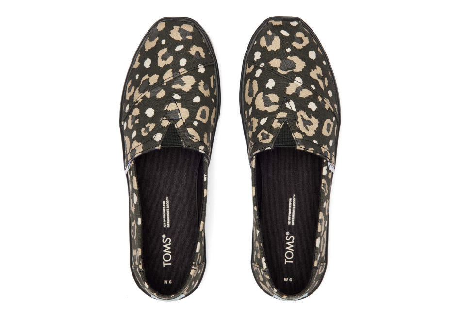 Toms Alpargata Cupsole Slip On Black Leopard