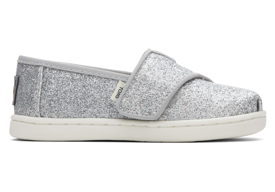 Toms Glitter Alpargata Silver Iridescent
