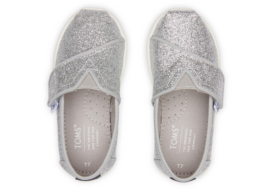 Toms Glitter Alpargata Silver Iridescent